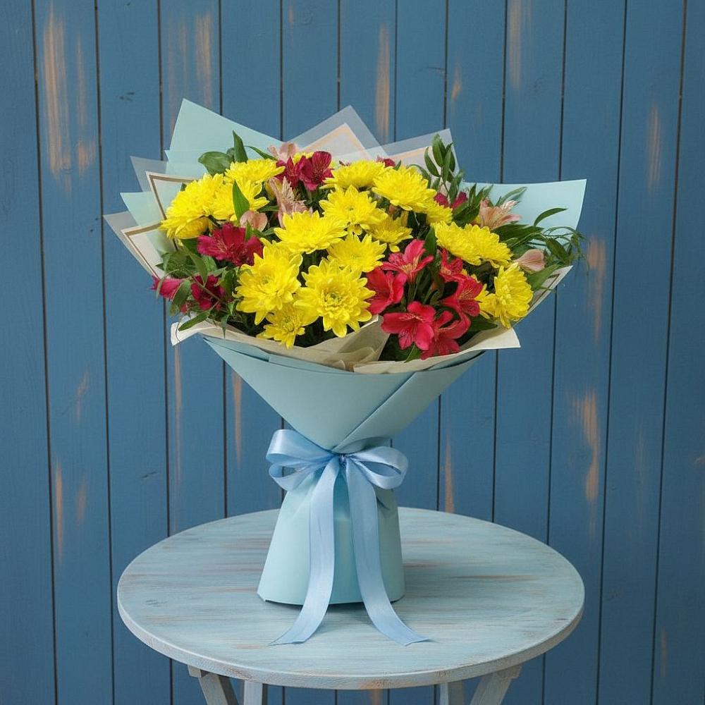 Букет цветов из: Альстромерии и Хризантемы в Котельниче
