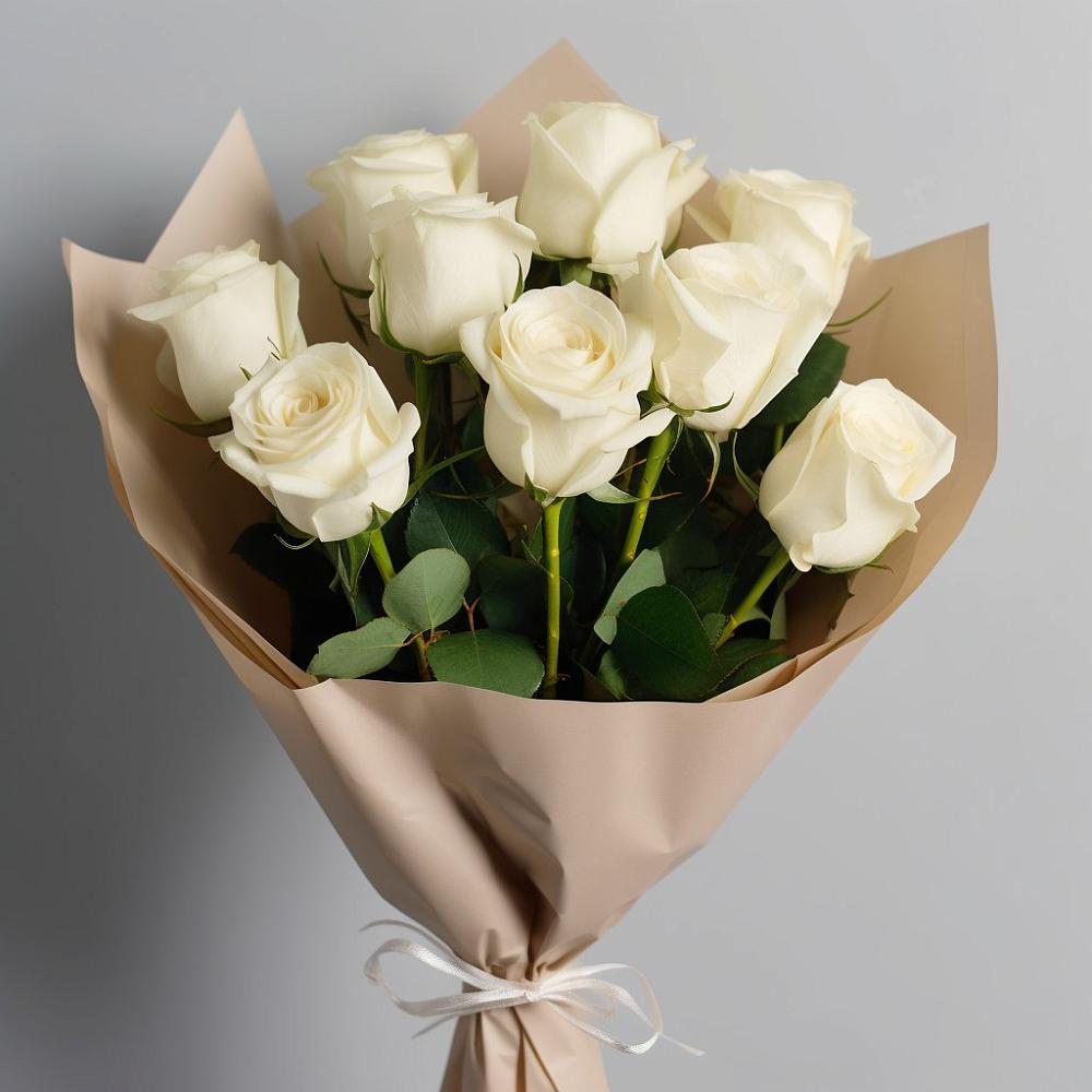 Букет 9 Белых роз Эдлесс Лав в Котельниче