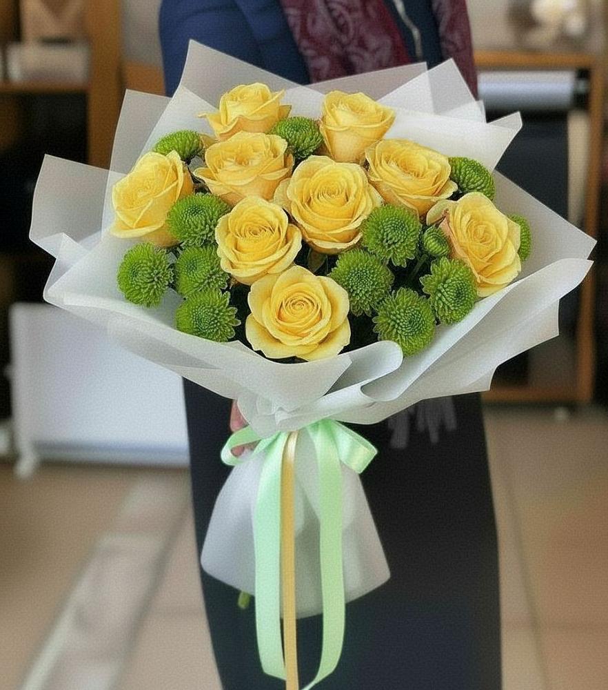 Букет цветов из: Хризантемы и Розы в Котельниче