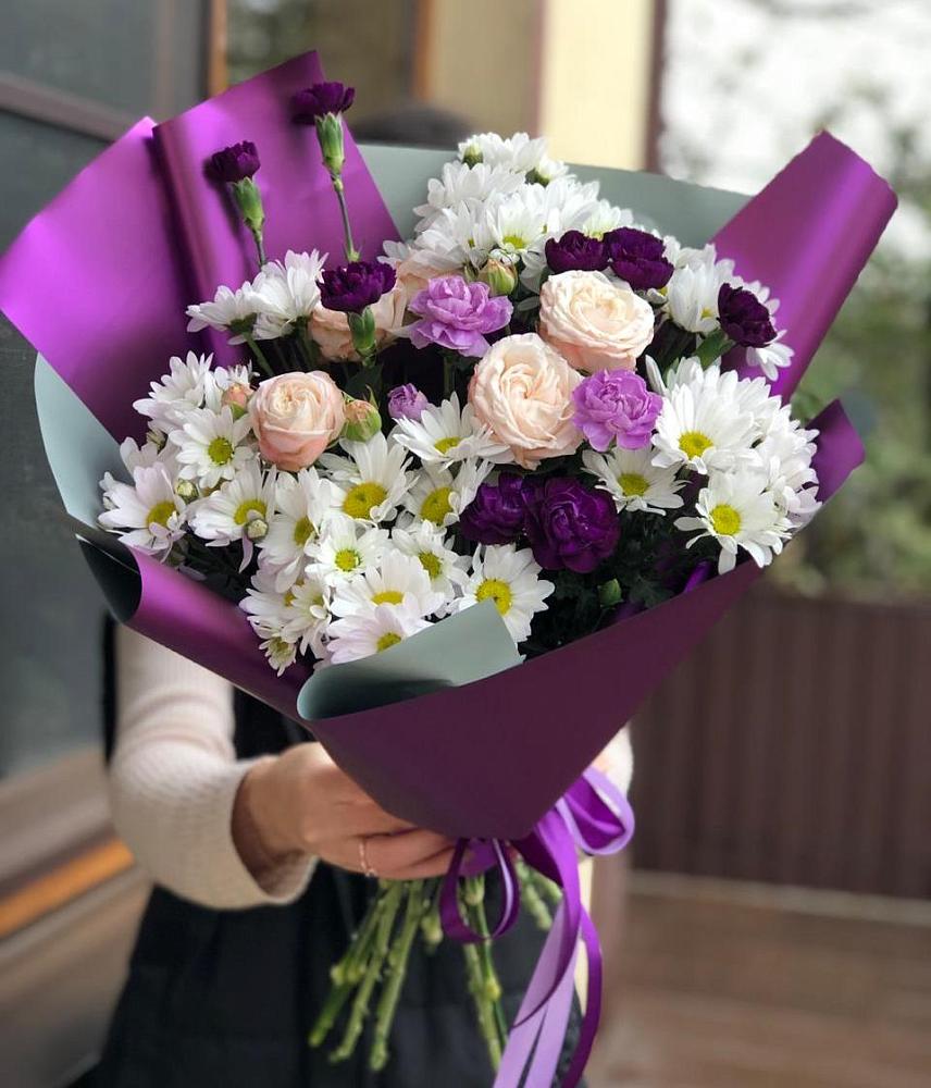 Букет цветов из: Хризантемы, Гвоздики и Розы в Котельниче