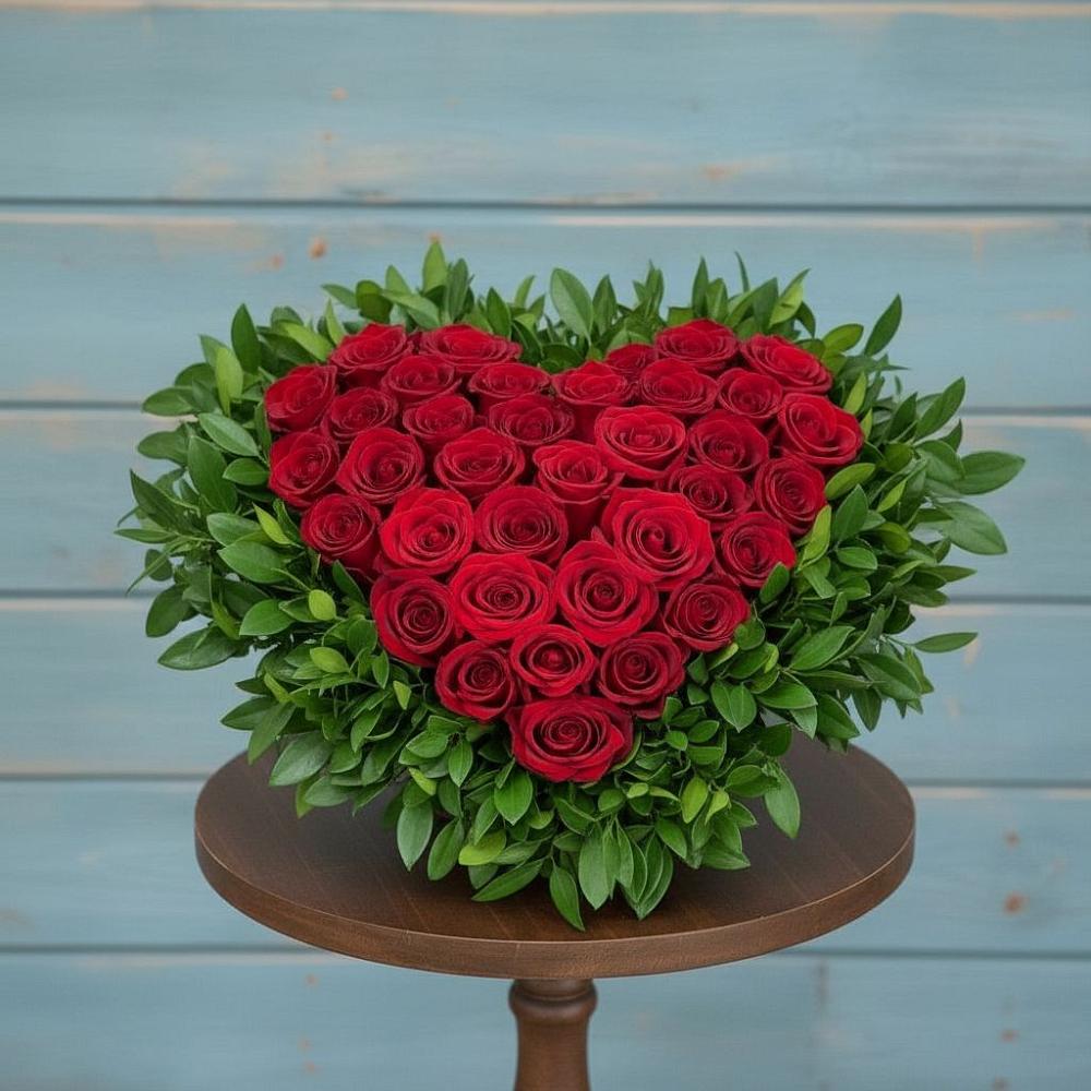 Цветочная композиция из Розы в виде сердца в Котельниче