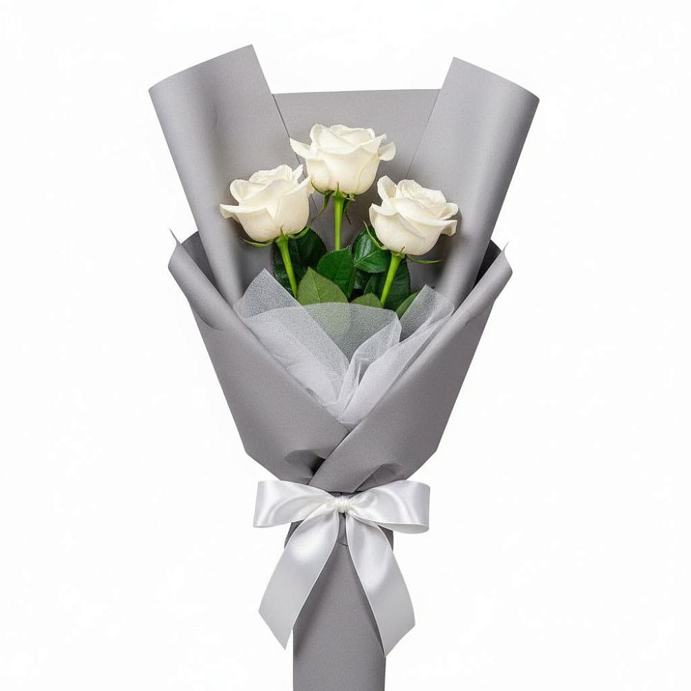 Букет 3 белые розы в Котельниче