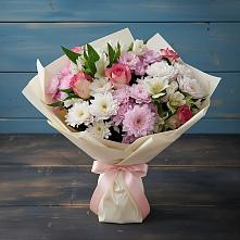 Букет цветов из:  Хризантемы, Альстромерии и Розы в Котельниче