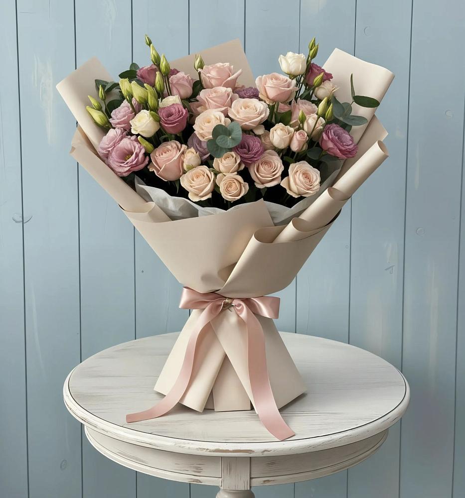 Букет цветов из: Розы и Лизиантусы в Котельниче