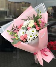 Букет цветов из:  Розы, Лизиантусы и Хризантемы в Котельниче