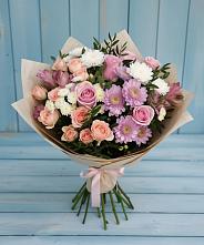 Букет цветов из:  Хризантемы, Розы и Альстромерии в Котельниче
