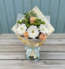 Букет цветов из:  Герберы, Розы и Хризантемы в Котельниче