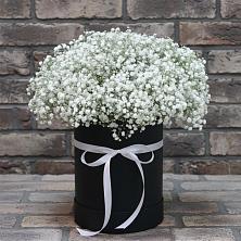 Цветочная композиция из Гипсофила в шляпной коробке в Котельниче
