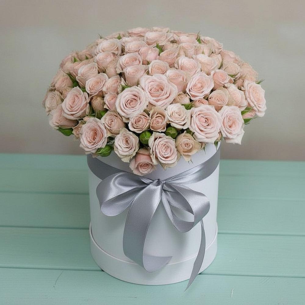 Цветочная композиция из Розы в шляпной коробке в Котельниче